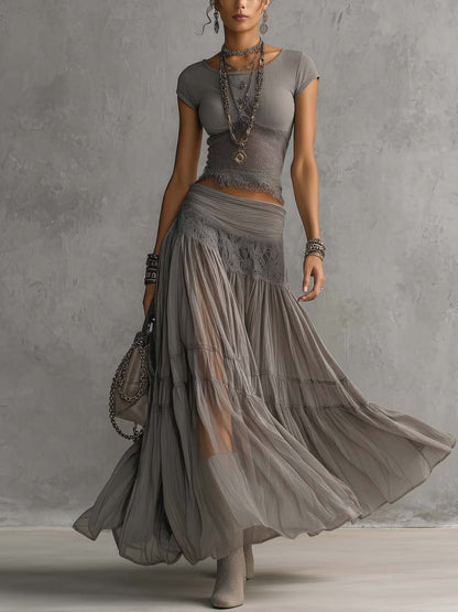 Esmeralda | Sheer Layered Maxi Set