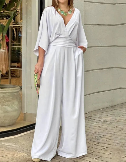 Joyce – Wide Leg Gathered Waist Jumpsuit