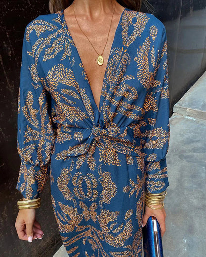 Jensen | Elegant Dress with Long Sleeves and Floral Print