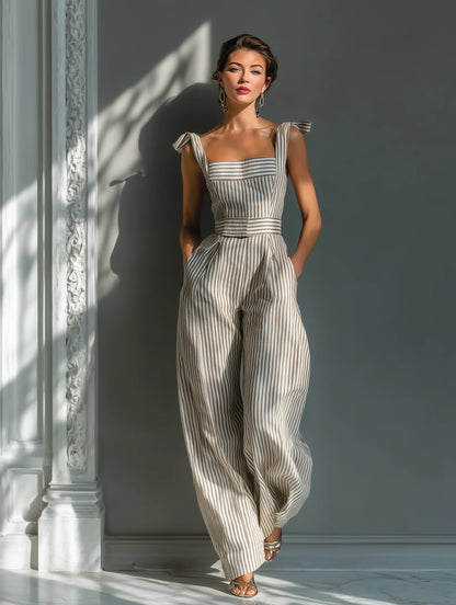 Colleen – Striped Wide-Leg Jumpsuit