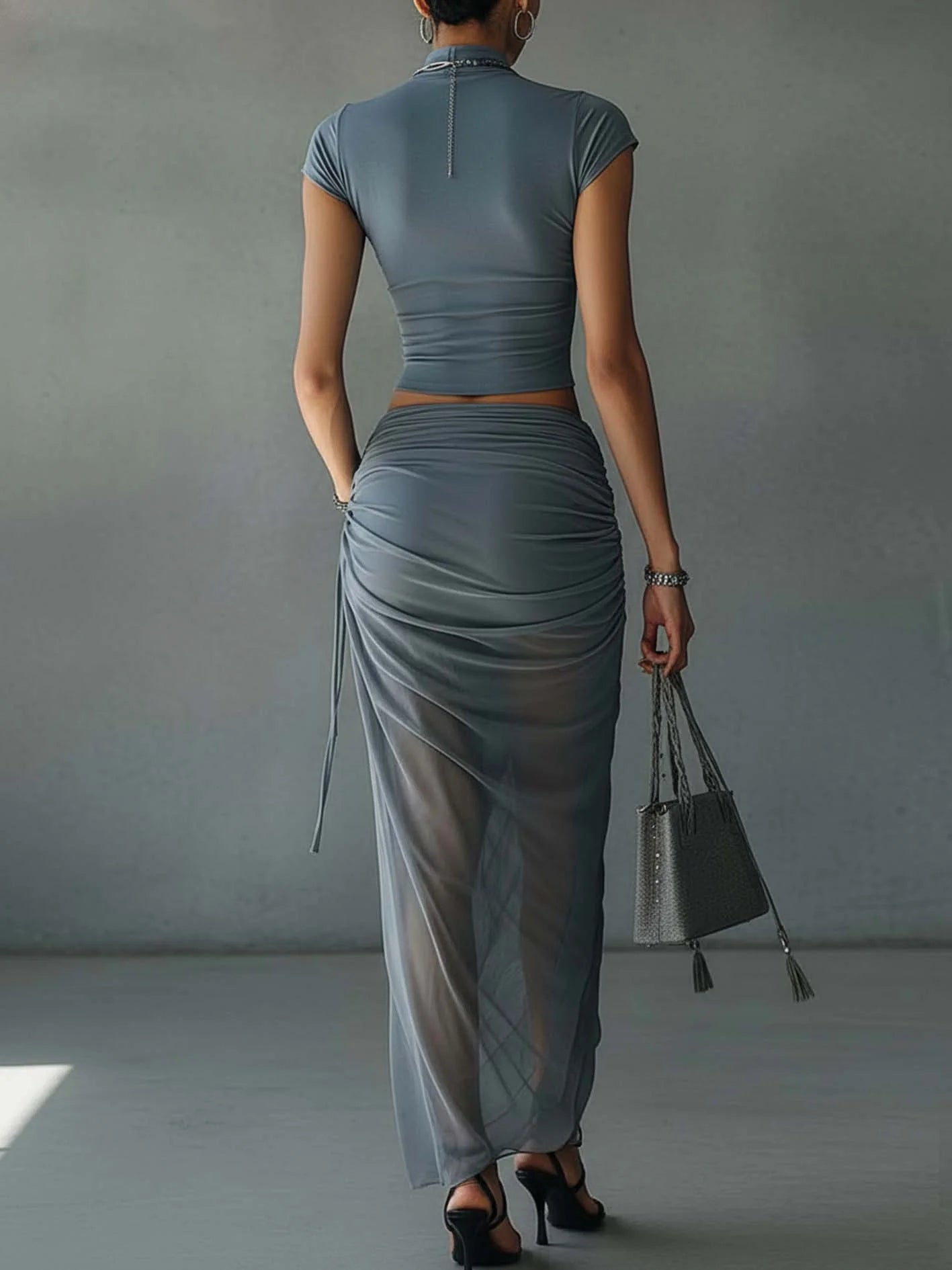 Royal | Sleek Ruched Two-Piece Set