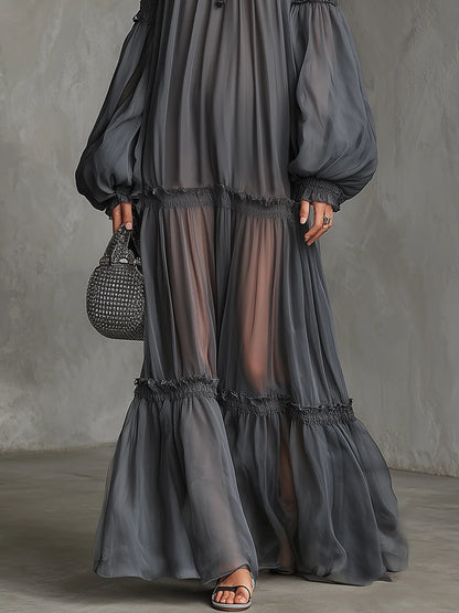 Vega | Sheer Off-Shoulder Maxi Dress