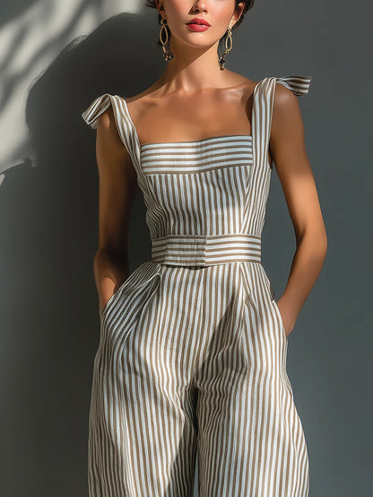 Colleen – Striped Wide-Leg Jumpsuit