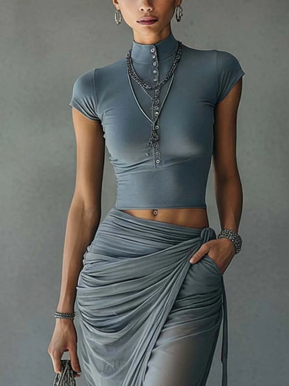 Royal | Sleek Ruched Two-Piece Set