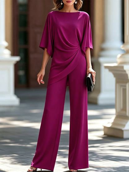 Joy – Draped Waist Wide Leg Jumpsuit