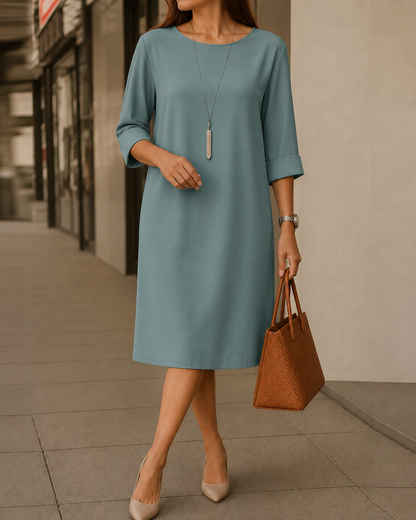 Shirley – Relaxed Midi Dress with Side Pockets