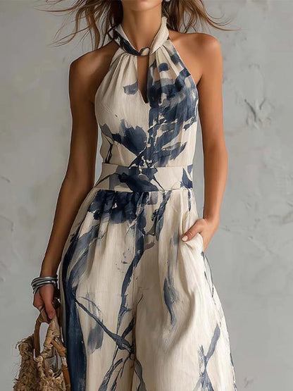 Kasmira | Printed Halter Wide-Leg Set