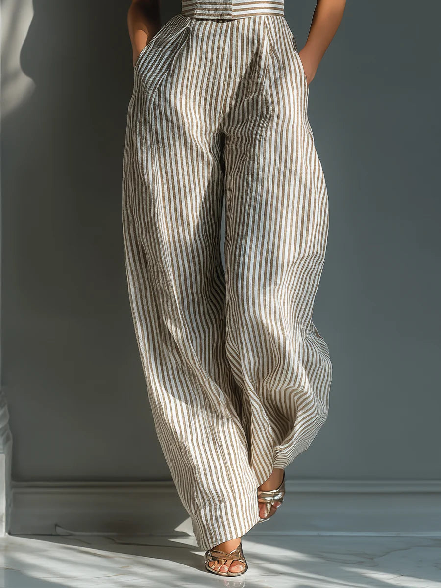 Colleen – Striped Wide-Leg Jumpsuit