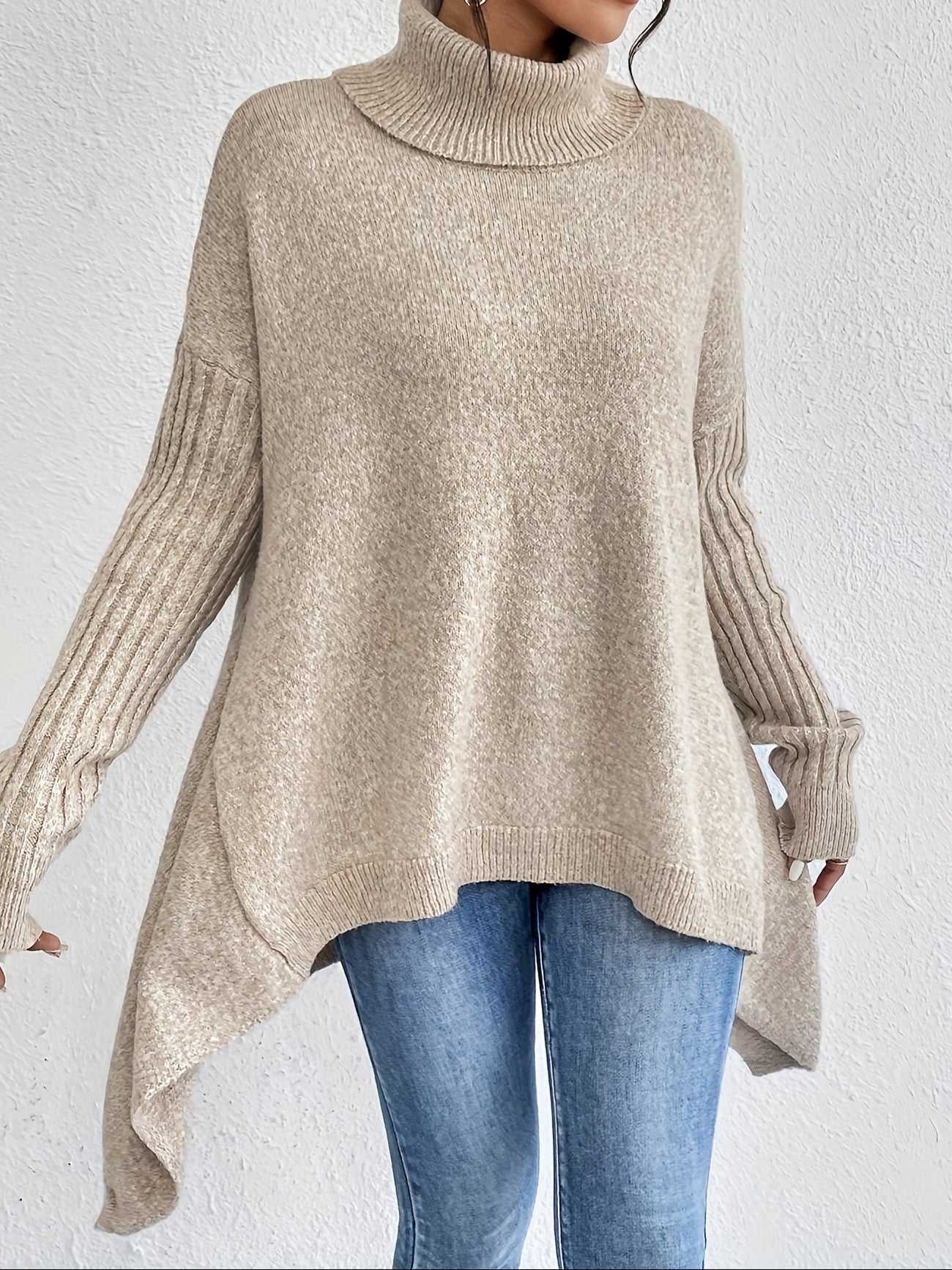Karen – Oversized Turtleneck Knit Jumper
