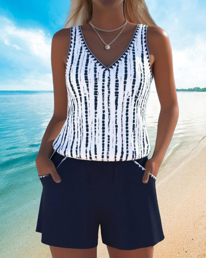 Deborah – Printed Tank Top and Shorts Set