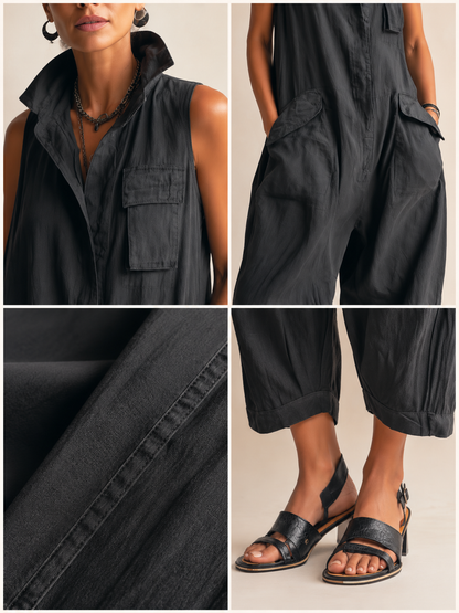 Rosa – Relaxed Cargo Jumpsuit