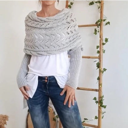 Penny – Lace Knit Wrap Shrug with Sleeves