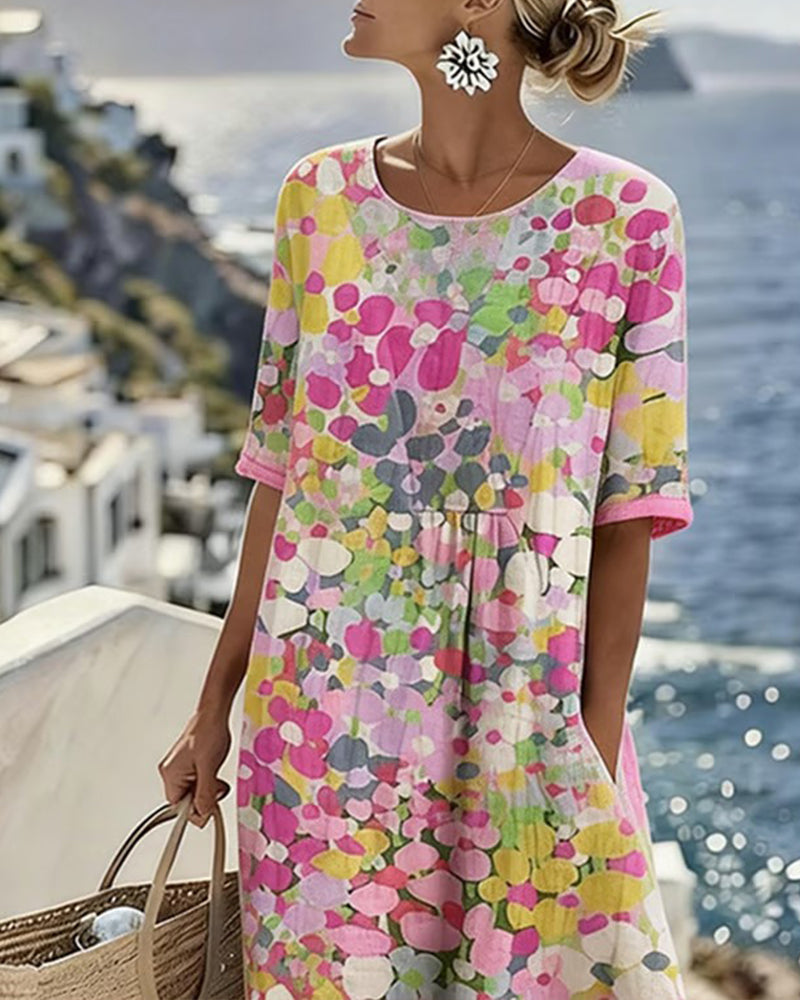 Vicki – Floral Print Relaxed Midi Dress
