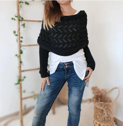 Penny – Lace Knit Wrap Shrug with Sleeves