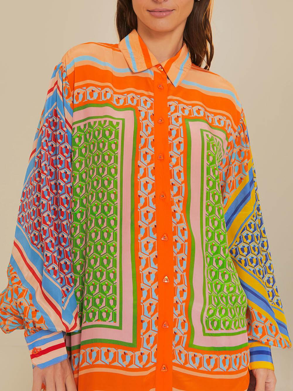 Neila | Tropical Look Colourful Unique Shirt