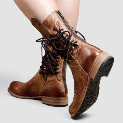 Yolanda – Lace-Up Western Leather Boots