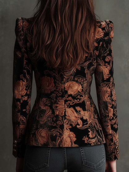 Gladys – Baroque Floral Tailored Blazer
