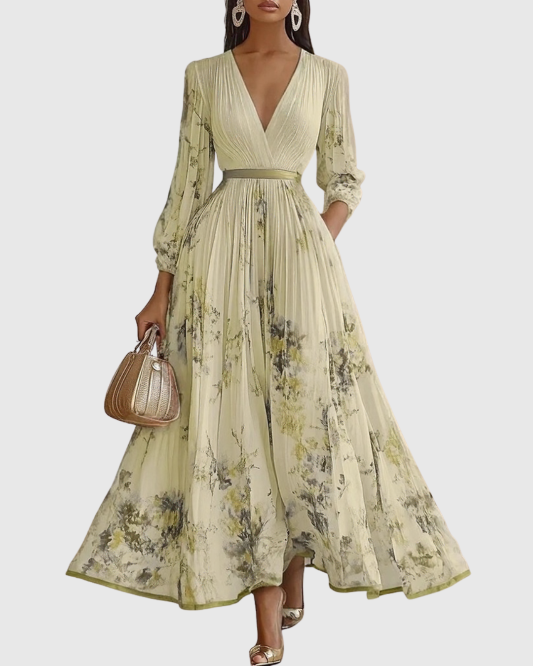 Fern | Elegant Pleated Maxi Dress