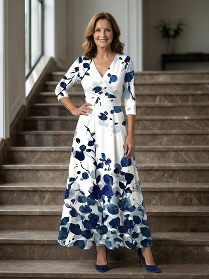 Brya | Cross Wrap Neck Midi Dress