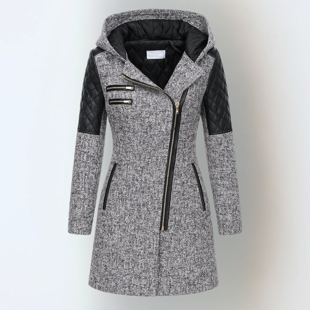 Ginger – Hooded Quilted Panel Winter Coat