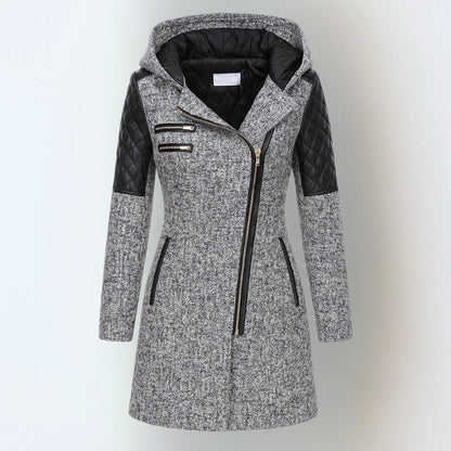 Ginger – Hooded Quilted Panel Winter Coat