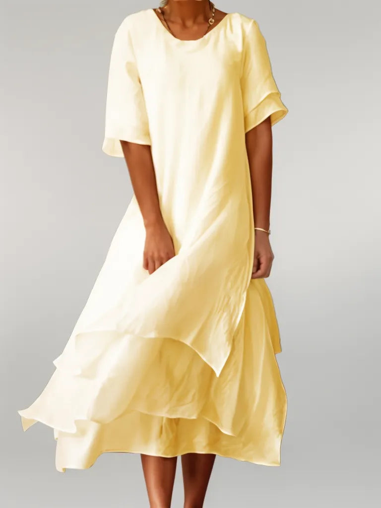 Hattie | Elegant Soft-Weave Long Dress