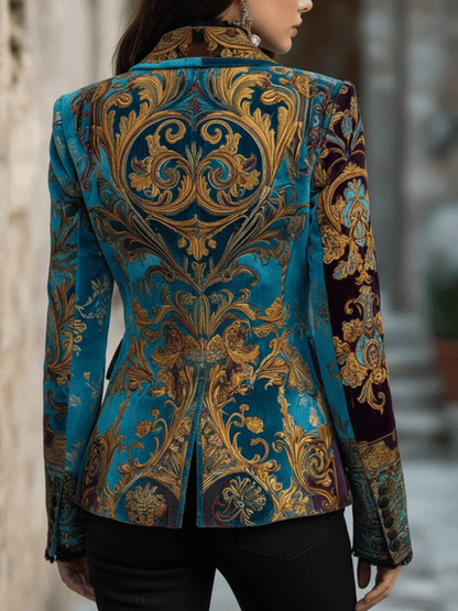 Clarissa – Baroque Velvet-Look Tailored Blazer