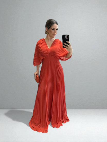 Hollis | Elegant Pleated Maxi Dress