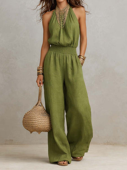Ruth – Halter Neck Wide-Leg Jumpsuit