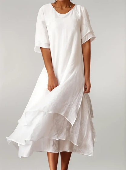 Hattie | Elegant Soft-Weave Long Dress