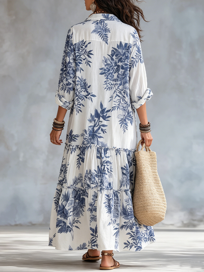 Leanne – Floral Boho Button-Front Maxi Dress