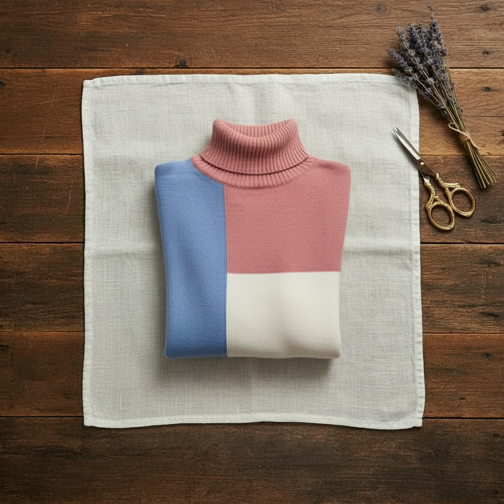 Melinda – Colour-Block Turtleneck Knit Jumper