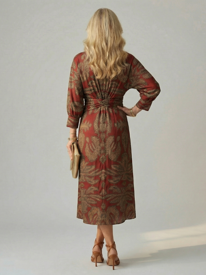 Mikayla | Natural Wrap Midi Dress