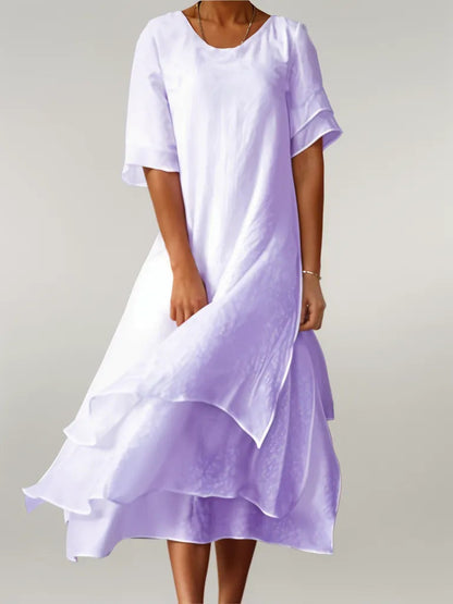 Hattie | Elegant Soft-Weave Long Dress