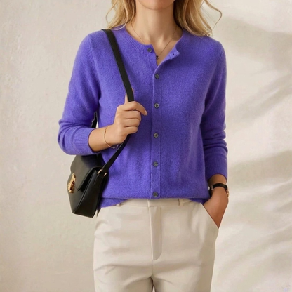 Cassandra – Crew Neck Button Knit Cardigan
