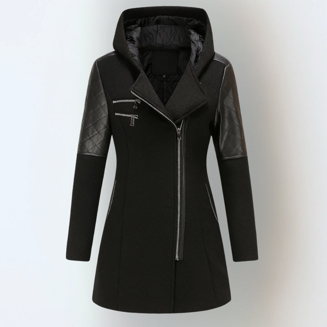 Ginger – Hooded Quilted Panel Winter Coat