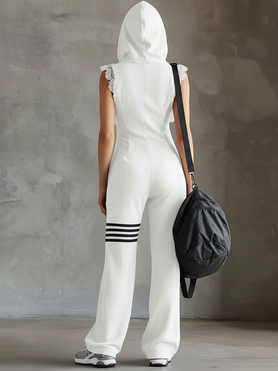Margaret – Hooded Zip-Up Wide-Leg Jumpsuit
