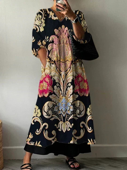 Daria | Elegant Print Dress Clara