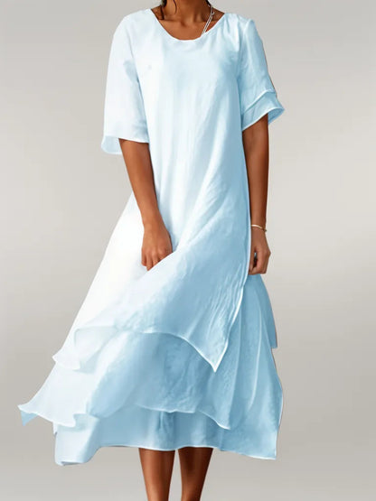 Hattie | Elegant Soft-Weave Long Dress