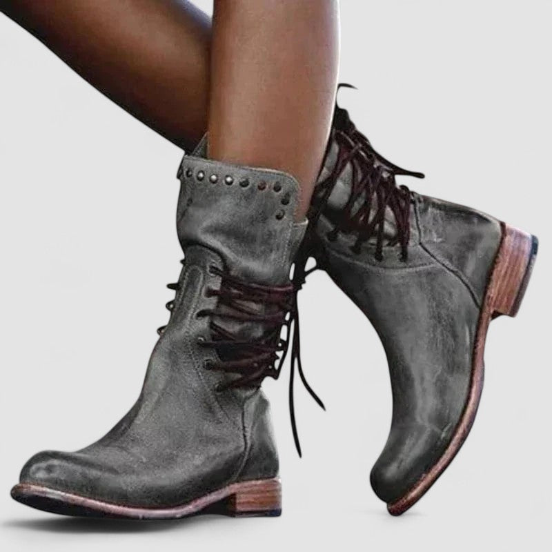Yolanda – Lace-Up Western Leather Boots