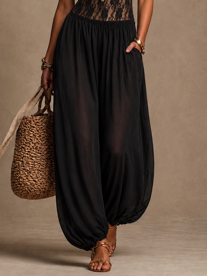 Della – Lace Bodice Harem Jumpsuit