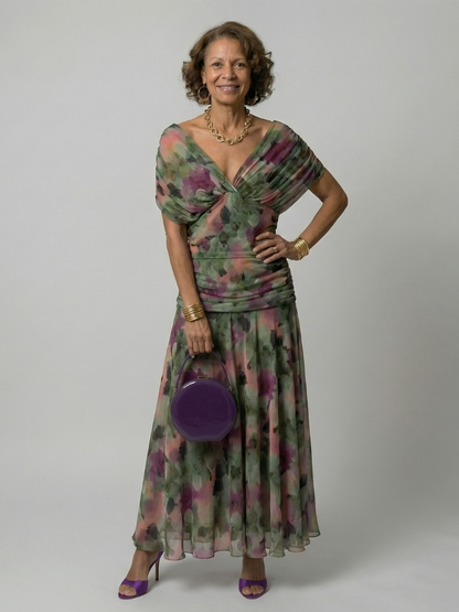 Elin | Off Shoulder Flow Midi Dress