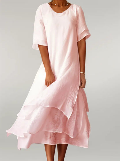 Hattie | Elegant Soft-Weave Long Dress