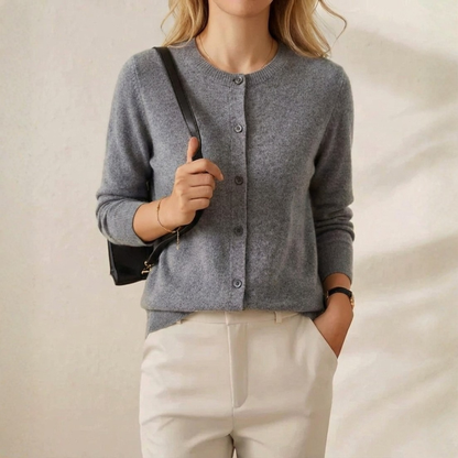 Cassandra – Crew Neck Button Knit Cardigan