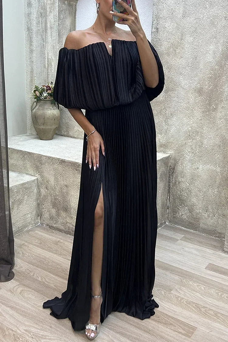 Ximena | Elegant Pleated Maxi Dress