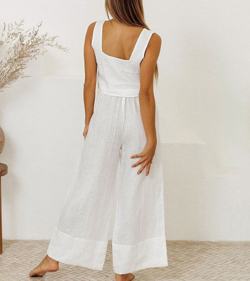Cara | Minimalist Top Set and Wide Leg Pants