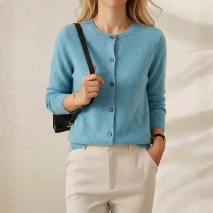 Cassandra – Crew Neck Button Knit Cardigan