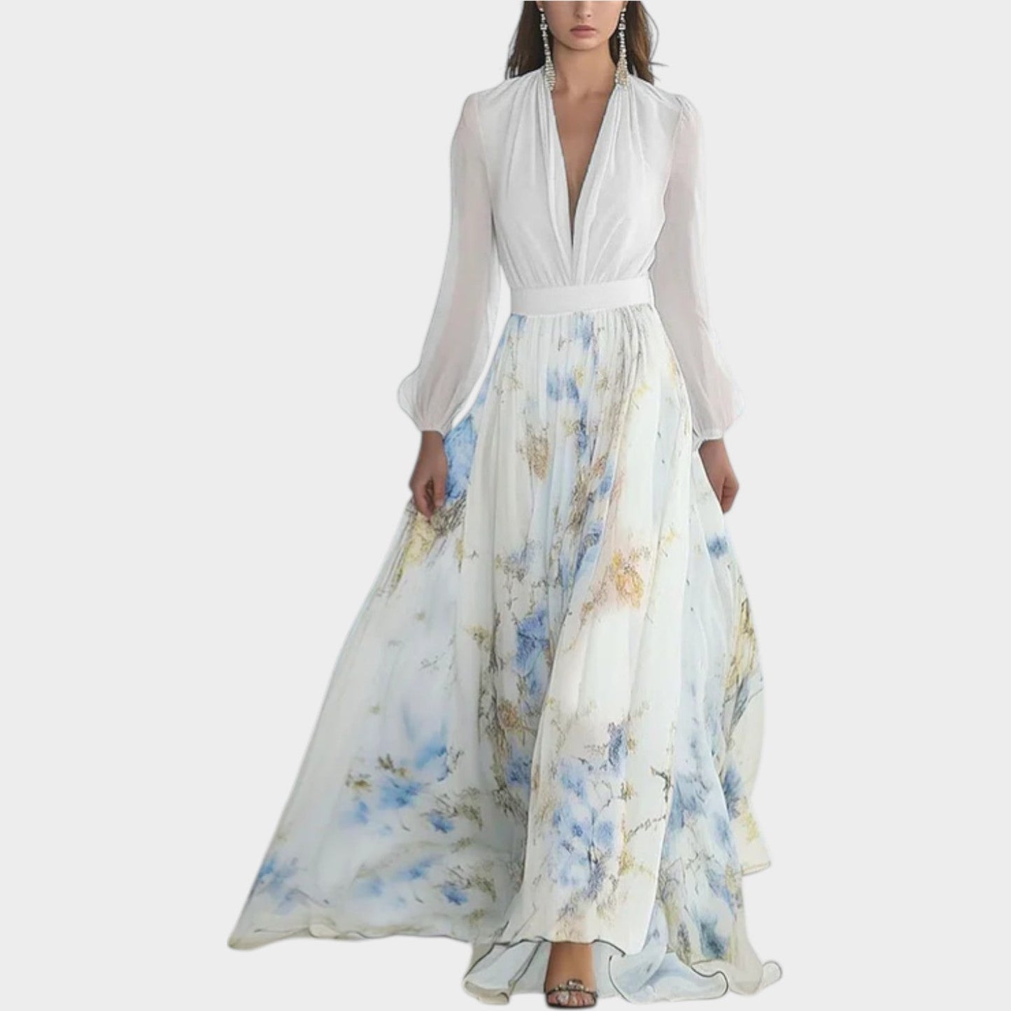 Aubrey – Floral Chiffon-Look Maxi Dress
