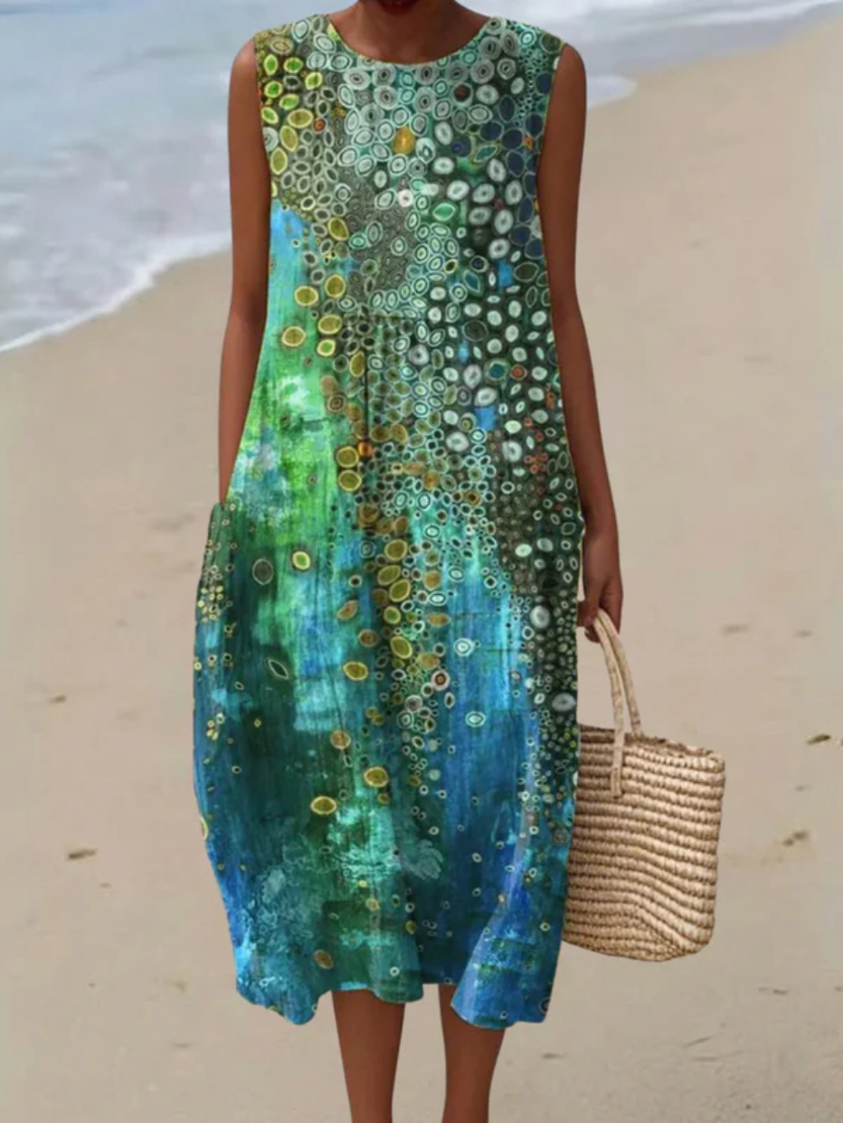 Hazel | Vintage Printed Maxi Dress