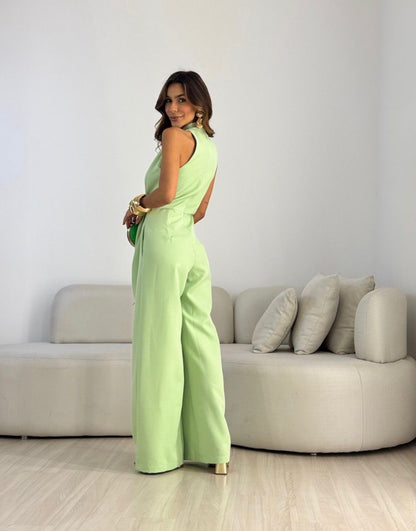 Rachel – Halter Neck Wide-Leg Jumpsuit